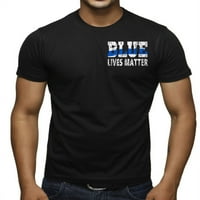 Muški plavi životi Materijski košulja Crna majica Velika crna