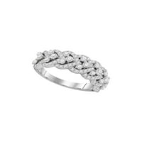 Čvrsti 14K bijeli zlatni okrugli dijamantni dijamantni oblik zainteresovanog prstena za vjenčanje 1.