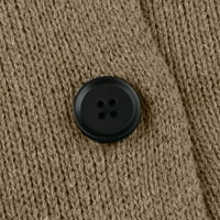 Puntoco ženski gornji klirens, ženska solidna boja Jednosmjerna džepa s kapuljačom toplim pletenim džemper