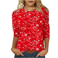 T majice za žene Ljetni rukav i bluze Trendy Print casual crewneck majica Lose Comfy Tees Rose Red XXL
