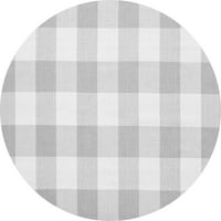 Ahgly Company Zatvorena okrugla karirani sivi modernim prostirkama, 4 'runda