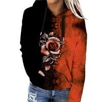 Ženska boja Blok Leptir s kapuljačom s kapuljačom s kapuljačom dugih rukava pulover pulover dukseri