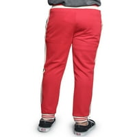 -Style USA muške hip hop tanke fit staklene hlače - atletski jogger g prugasta - crvena - srednja