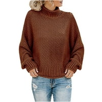 Jesen Zimske plus džempere za žene za čišćenje žena, ženski povremeni čvrsti vrhovi pletenja dugih rukava