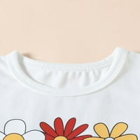 TODDLER Girls Ljeto 'Odjeća za ispis s kratkim rukavima Casual majica Flared Hlače Dva seta