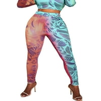 Colisha Ženske tajice visoke struk joge hlače Trblje temmeske tajice mršava sportska elastična struka jezing stil-b l