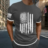 Vučena muška američka zastava 4. jula Odjeća za majicu SAD potpovoljnije košulju Grey, m