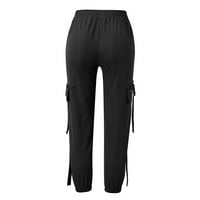 Ženske hlače Modni visoki struk labav sportski rad Harem teretni hlače Srednja odjeća Rad dnevne pantalone