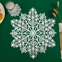 Reheyre Dekorativni šuplji snježni pahuljice placemat - osjetljiv PVC jastučić za čaše za kuhinju