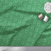 Soimoi Zelena svilena tkanina Dijamantna geometrijska tiskana tkanina od dvorišta široka