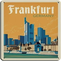 Vintage Retro World Travel Germany Frankfurt Retro poster Metal Tin znak Chic Art Retro Željezo Jezici
