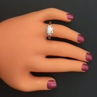 Ženski prsten za zajednički zaručni prsten u Karatu sa karatom prirodnim okruglim blistavim bijelim središtem 0. CTW G-vs Diamonds