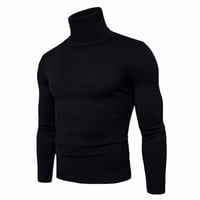 Muški tanki fit turtleneck džemper s dugim rukavima Basični pulover TOP Čvrsto boje casual pletena gornja