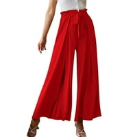 Pgeraug pantalone za žene pražre sa velikim strukom naborane hlače na širokim hlačama, pantalone duksere