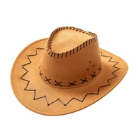 Fleinnghoz Kids Vintage Wide Wide Widewege Cap Western Cowboy Hat Boys Girls Jazz Cap Proljeće Ljetni šešir - Bež