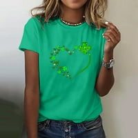 BEPPTER St. Patricks Dnevne majice Lucky Grass Patten za ženske modne ležerne majice kratkih rukava