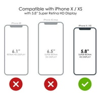 Razlikuje čist hibridni hibridni slučaj od udara za iPhone XS - TPU branik, akril nazad, zaštitnik zaslona