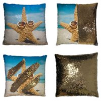 Starfish na plaži Reverzibilni jastuk sa sirenom sirena