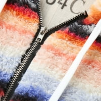 Četvrti zip pulover Žene dvostrane fleke V-izrez dukseri s dugim rukavima PLAJNI PATCHWork pulover s