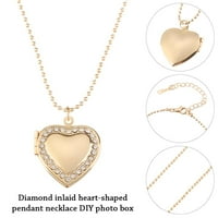 Muškarci Žene Ljubavni nakit zauvijek i uvijek dijamantski lančani privjesak ogrlica u obliku srca u obliku slova u obliku slike s slikom srebrnog bijela