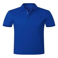 Luxplum Boys Polo majica Solid Color V izrez Top dva gumba Ležerna bluza Dnevna sichuan majica Crna