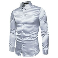 Košulje za fragarnu za muškarce Muška visokokvalitetna ležerna modna sjajna majica s dugim rukavima