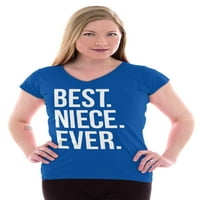 Najbolji relativni ikad ženski V-izrez T-majice ties majica najbolja nećakinja ikad porodična relativna