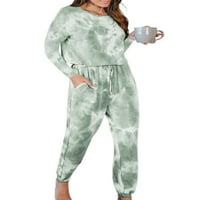 Ženska casual tie dye pijamas setovi modne odjeće noćne odjeće Elastična struka hlače i vrhovi za spavanje