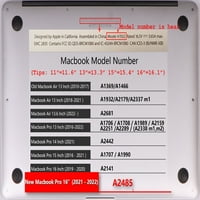 Poklopac tvrdog slučaja Kaishek za MacBook Pro 16 A + crna poklopac tastature, ružičasta serija 0089