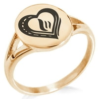Život od nehrđajućeg čelika Čarobna runa minimalistički ovalni vrh Polirano izjava naizmenični prsten