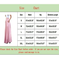 Knqrhpse Maxi haljine za žene Veliki džep u boji u boji visoki struk OL polovica suknje Pleted suknje