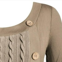 Scyoekwg plus veličina Ženski džemperi Casual okrugli vrat Klasični čvrsti boja Patchwork asimetrični