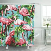Voda retro ružičaste flamingone ptice uzorak Vintage Girly simpatično kupatilo DECORUC HARDAND CURTAR