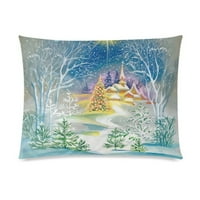 Fantasy Christen Tree SnowFlake Kućni dekor Jastučnica, Zimski pejzažni kućni jastučni poklopac kućišta