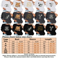 Capreze Winter Fall Graphics Print Tops za žene Sport Workwout Duks dugih rukava Pulover majica Duboko Siva S