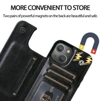 Feishell za Apple iPhone Pro novčanik s držačem kartice, dvostruka magnetska kopča na stražnjem dijelu