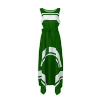 Ženske haljine Cleariance Crew Crt Maxi Fashion A-line Restredne haljine bez rukava zelena 4xl