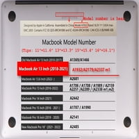 Kaishek kompatibilan s macbook air S Case izrezani model A A A M1, plastični poklopac tvrdog papira + crna poklopac tastature, Sky serija 0518