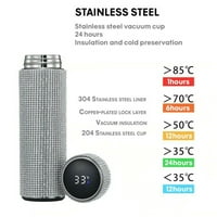 Creative Diamond termo boce boce za vodu od nehrđajućeg čelika SMART displej 500ml
