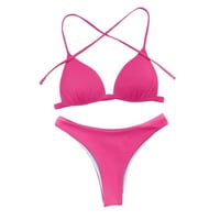 Aaiymet visoki struk bikini dna dva seta boja plaže od plaže od pune boje, žene viseći vrat bikini kupaći