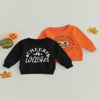 Toddler Baby Halloween dugim rukavima bundeve pulover pulover vrhova slatkim jeseni zimski vrhovi, narandžasti