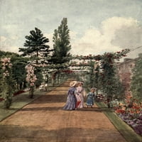 Kew Gardens 1908, ružarski poster Print Thomas kosilice Martin
