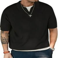 Avamo Muška majica V izrez T majice Kratki rukav Ljetni vrhovi Muški atletski bluza Tenis Tee Black 3xl