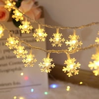 Božićna svjetla, Snowflake String 19. FT LED bajka Akumulator Vodootporna za Xmas Vrt Patio dekor zabave