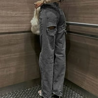 Ženske ravne noge traperice Moda puna dužina Jeans visokog porasta za žene traper hlače Svestrane radove