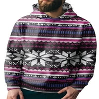 Merqwadd Men Božićni duks Snowflake Elk Print Lagan dugi rukav pulover dušica Hoodeie Fall TrackSit