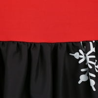 Capreze zip Xmas midi haljine snjegonski ispisana božićna haljina za žene a linija izvan ramena haljine
