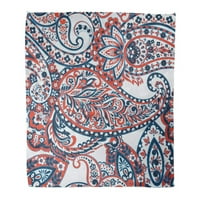 Bacanje pokrivača toplo ugodno print Flannel Contour Paisley Contrast Kultura Damask Udobni mekani za