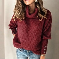 Džemper za kaput za žene Turtleneck pulover dugih rukava labav pleteni džemper vrhovi