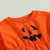 Dojenčad Halloween Romper dugih rukava bundeve tisak dukserice pojas pojas za kratkorođenčad Slatka odjeća